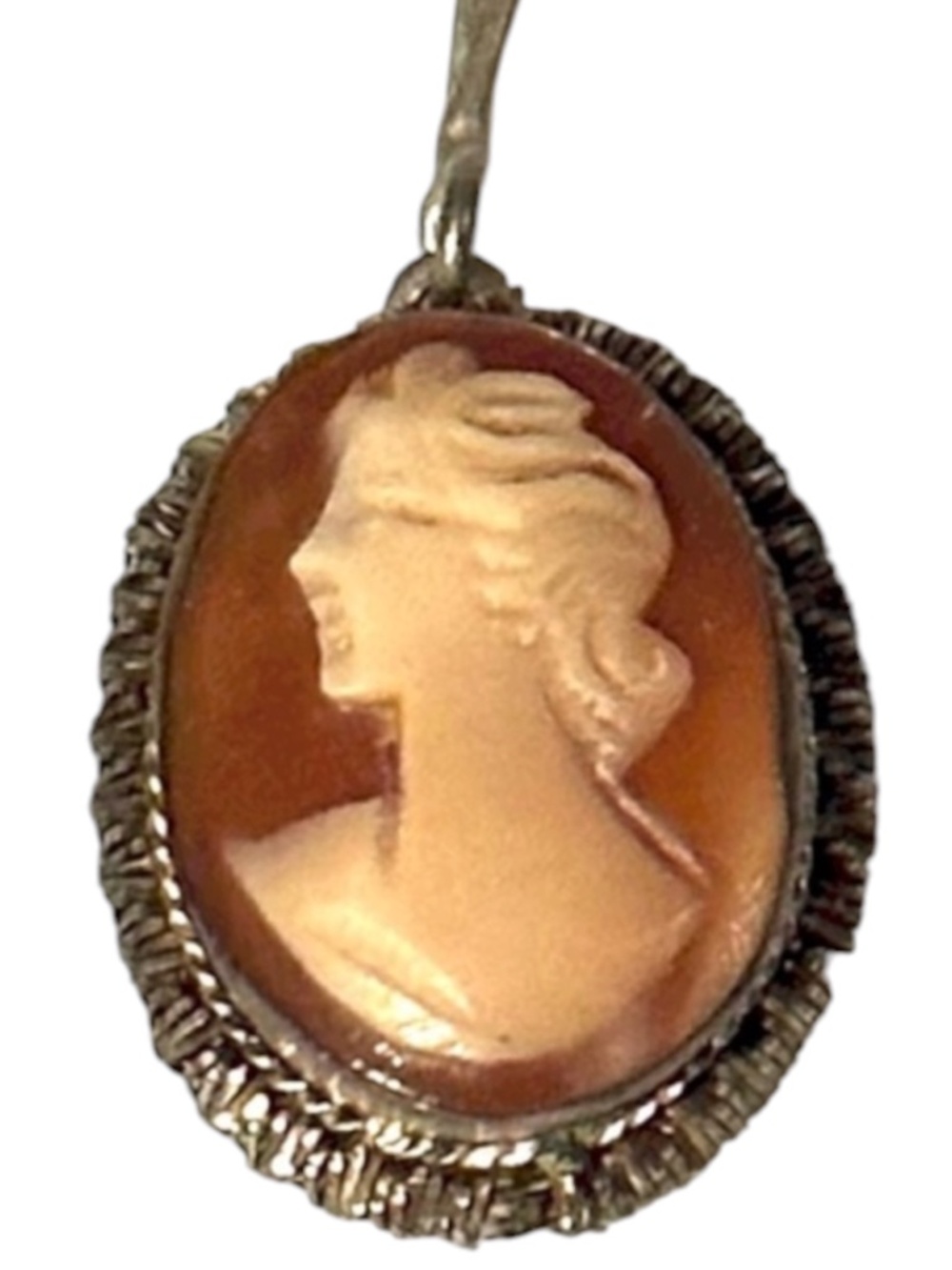 Shell Cameo Charm Pendant Vintage Estate Jewelry